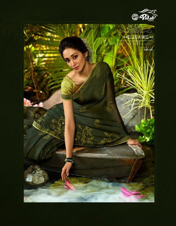 Palav Palav Collection P1915 Green Unique Fancy Fabric Saree