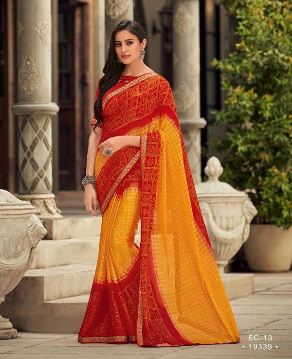 Palav Palav Collection P19339 Red Unique Fancy Fabric Saree