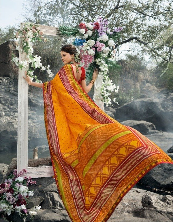 Palav Palav Collection P2207 Yellow Unique Fancy Fabric Saree