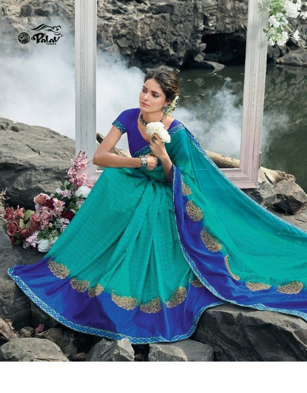 Palav Palav Collection P2214 Blue Unique Fancy Fabric Saree