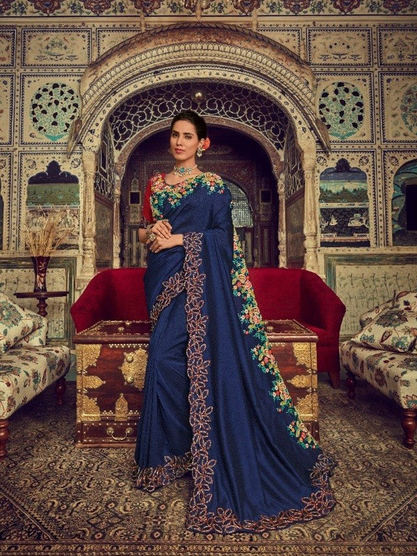 Palav Palav Collection P2238 Blue Unique Fancy Fabric Saree