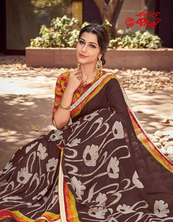 Palav Palav Collection P2304 Brown Unique Fancy Fabric Saree