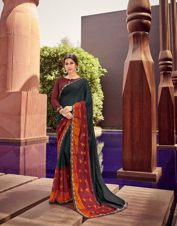 Palav Palav Collection P2310 Grey Unique Fancy Fabric Saree