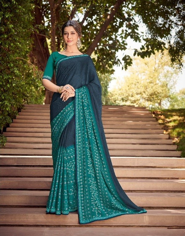 Palav Palav Collection P2312 Blue Unique Fancy Fabric Saree