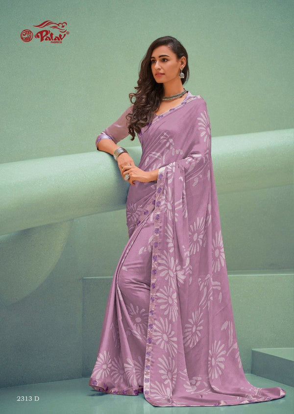 Palav Palav Collection P2313-D Purple Unique Fancy Fabric Saree