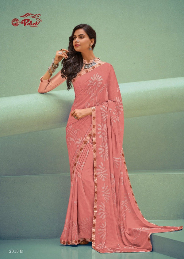 Palav Palav Collection P2313-E Pink Unique Fancy Fabric Saree