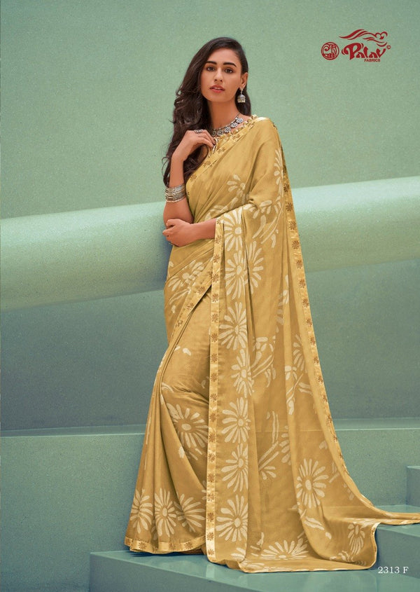 Palav Palav Collection P2313-F Yellow Unique Fancy Fabric Saree