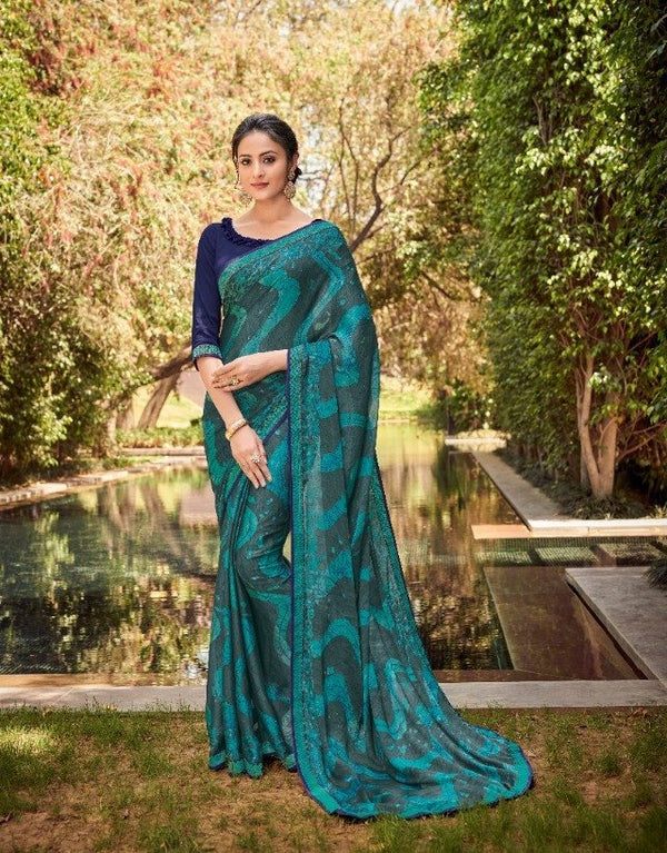 Palav Palav Collection P2315 Blue Unique Fancy Fabric Saree