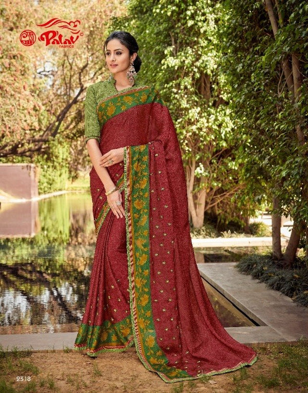 Palav Palav Collection P2318 Maroon Unique Fancy Fabric Saree