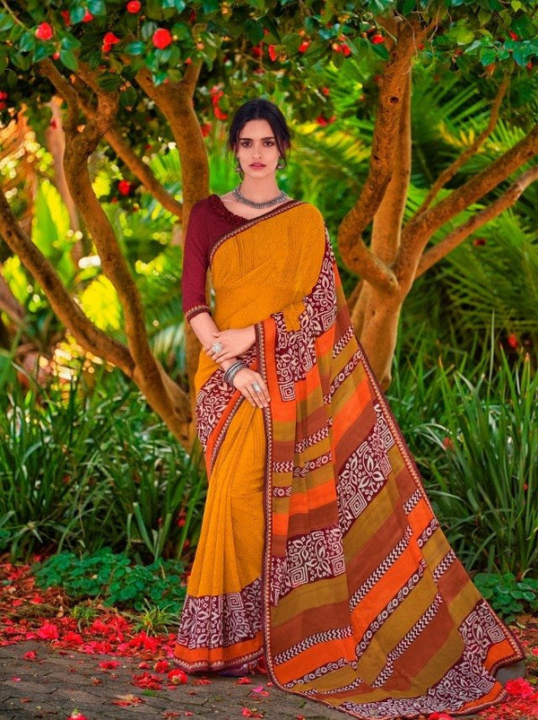 Palav Palav Collection P2506 Orange Unique Fancy Fabric Saree