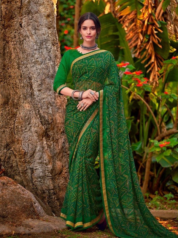 Palav Palav Collection P2510 Green Unique Fancy Fabric Saree