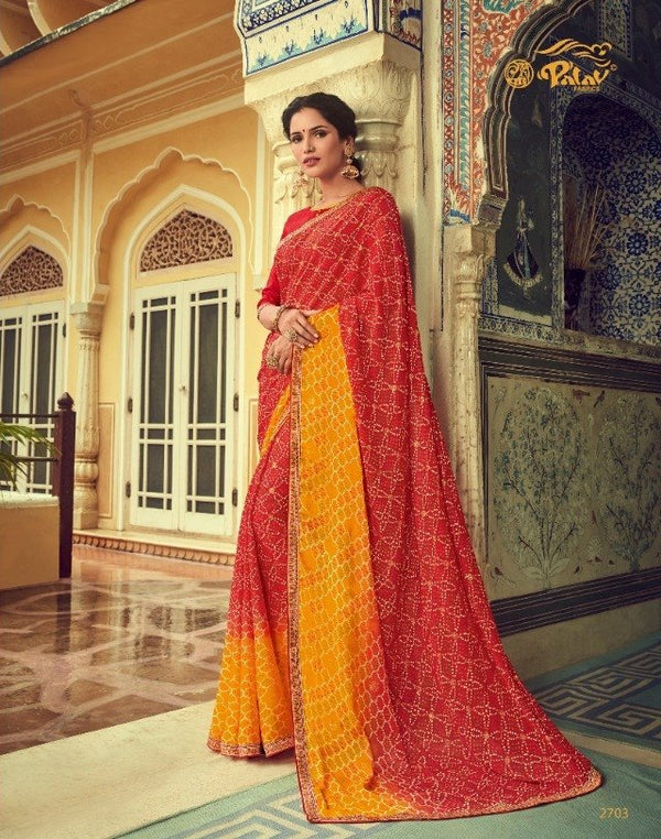 Palav Palav Collection P2703 Red Unique Fancy Fabric Saree