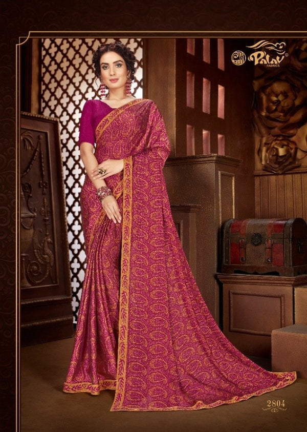 Palav Palav Collection P2804 Pink Unique Fancy Fabric Saree