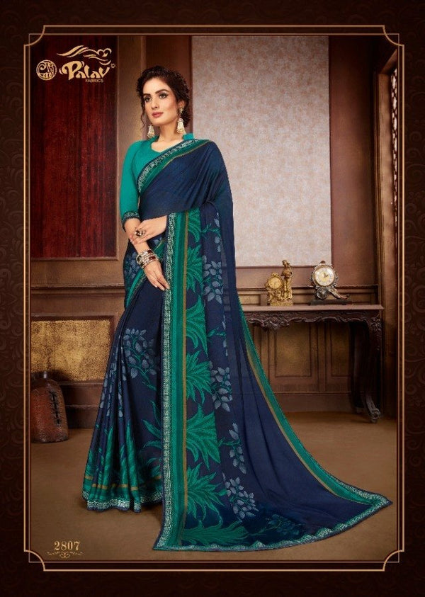 Palav Palav Collection P2807 Blue Unique Fancy Fabric Saree