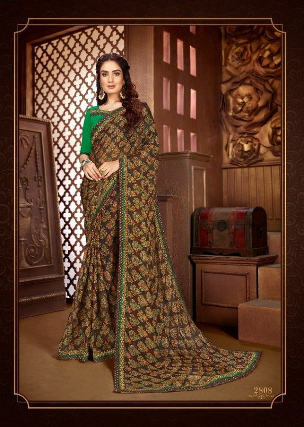 Palav Palav Collection P2808 Brown Unique Fancy Fabric Saree