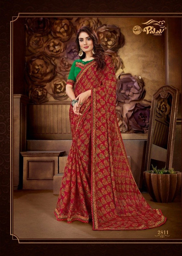 Palav Palav Collection P2811 Maroon Unique Fancy Fabric Saree