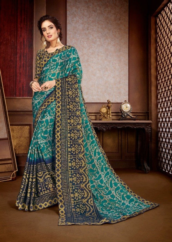 Palav Palav Collection P2817 Blue Unique Fancy Fabric Saree