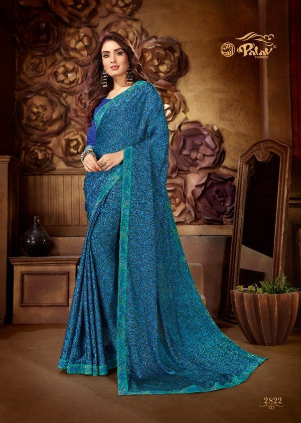 Palav Palav Collection P2822 Blue Unique Fancy Fabric Saree