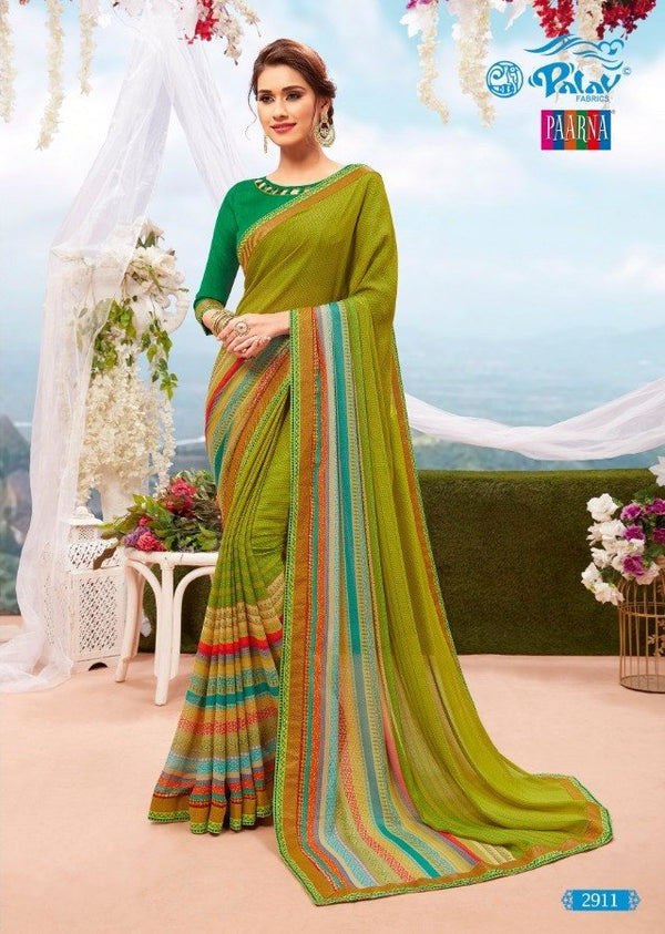 Palav Palav Collection P2911 Green Unique Fancy Fabric Saree