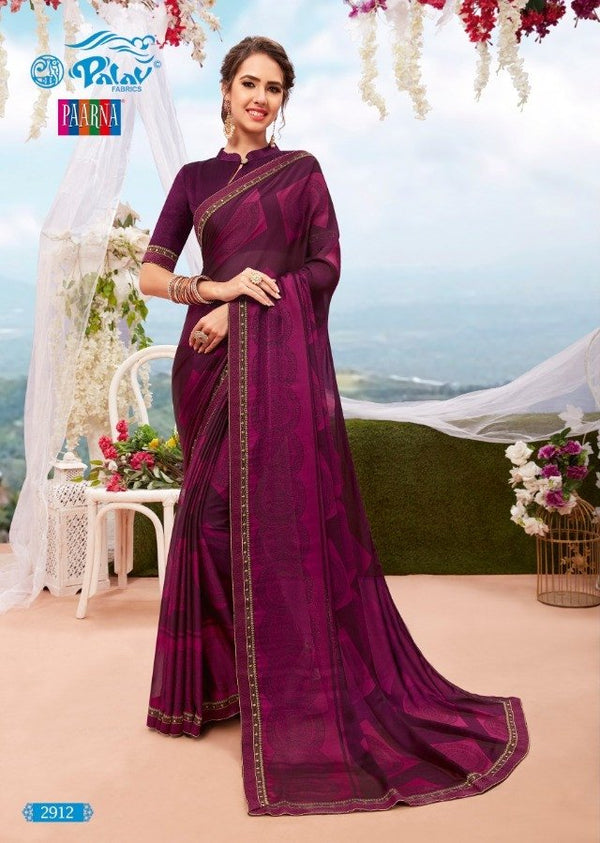 Palav Palav Collection P2912 Purple Unique Fancy Fabric Saree