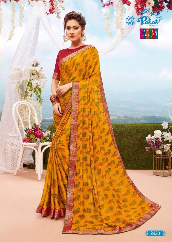 Palav Palav Collection P2920 Yellow Unique Fancy Fabric Saree