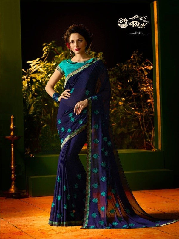 Palav Palav Collection P5451 Blue Unique Fancy Fabric Saree