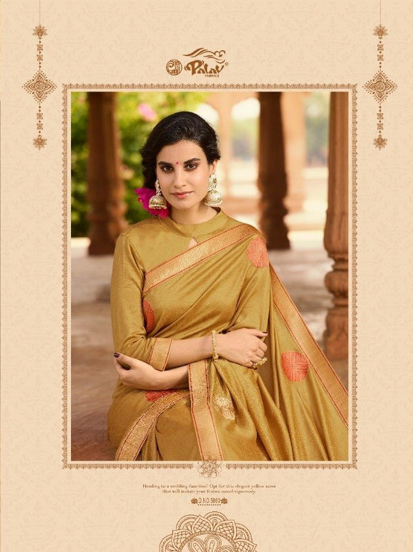 Palav Palav Collection P5860 Yellow Unique Fancy Fabric Saree