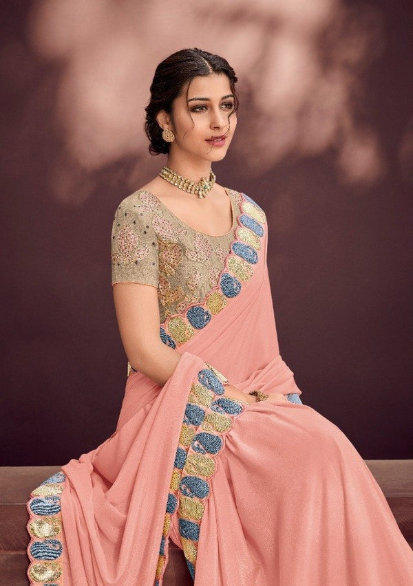 Palav Palav Collection P6462 Pink Unique Fancy Fabric Saree