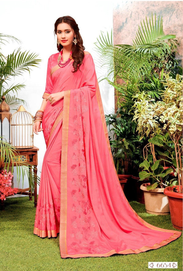 Palav Palav Collection P6654 Pink Unique Fancy Fabric Saree