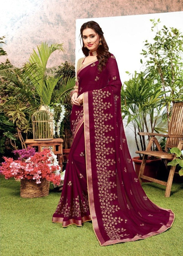 Palav Palav Collection P6655 Purple Unique Fancy Fabric Saree