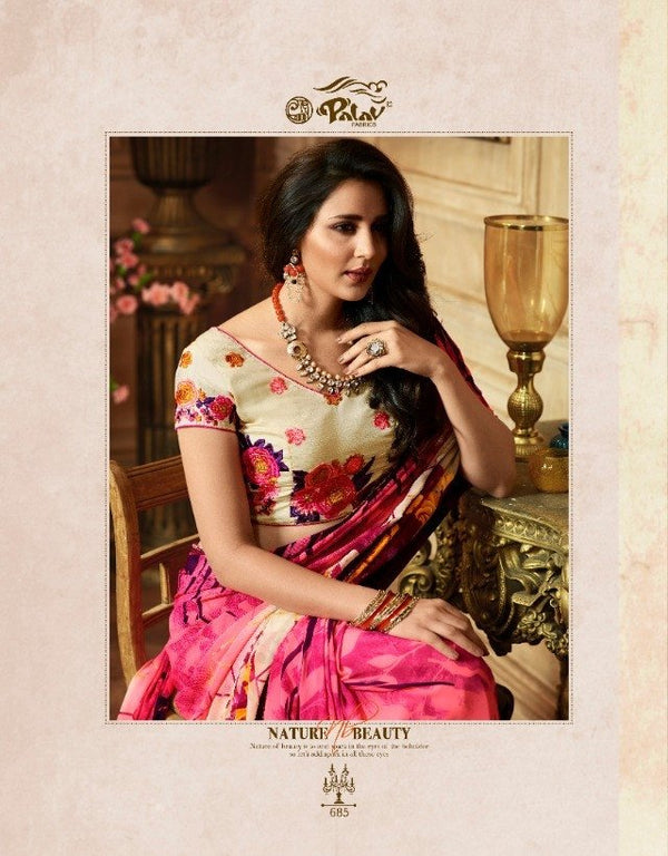 Palav Palav Collection P685 Pink Unique Fancy Fabric Saree