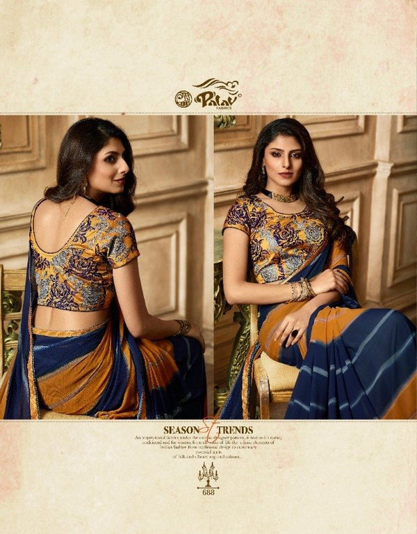 Palav Palav Collection P688 Multicolor Unique Fancy Fabric Saree