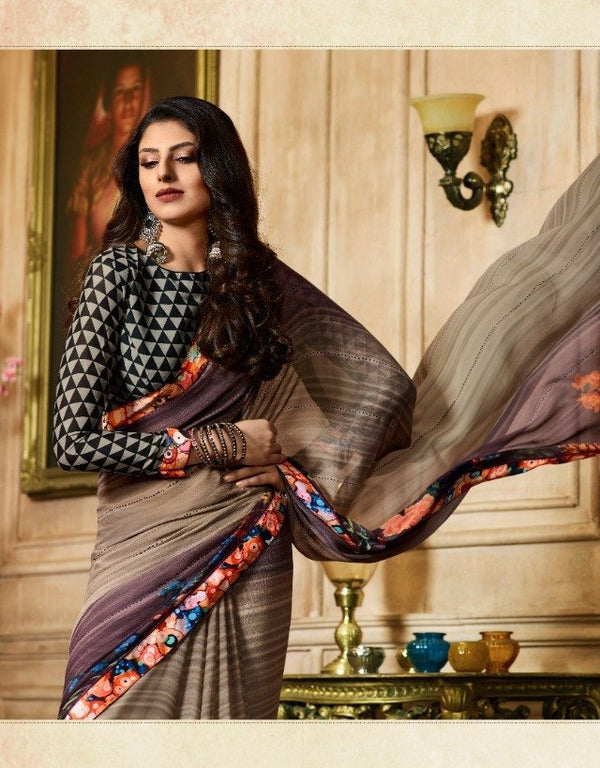 Palav Palav Collection P692 Grey Unique Fancy Fabric Saree