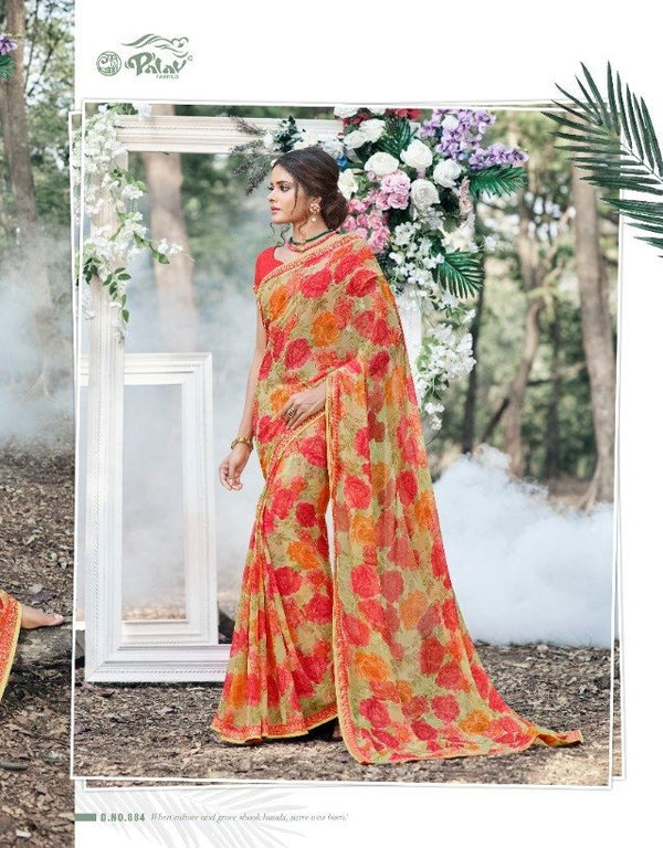 Palav Palav Collection P884 Multicolor Unique Fancy Fabric Saree