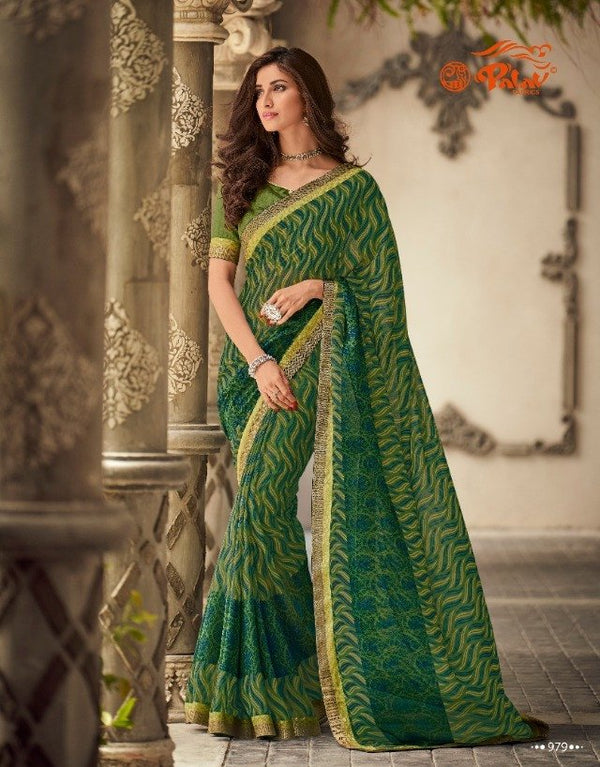 Palav Palav Collection P979 Green Unique Fancy Fabric Saree