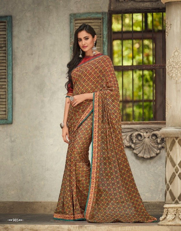 Palav Palav Collection P985 Multicolor Unique Fancy Fabric Saree