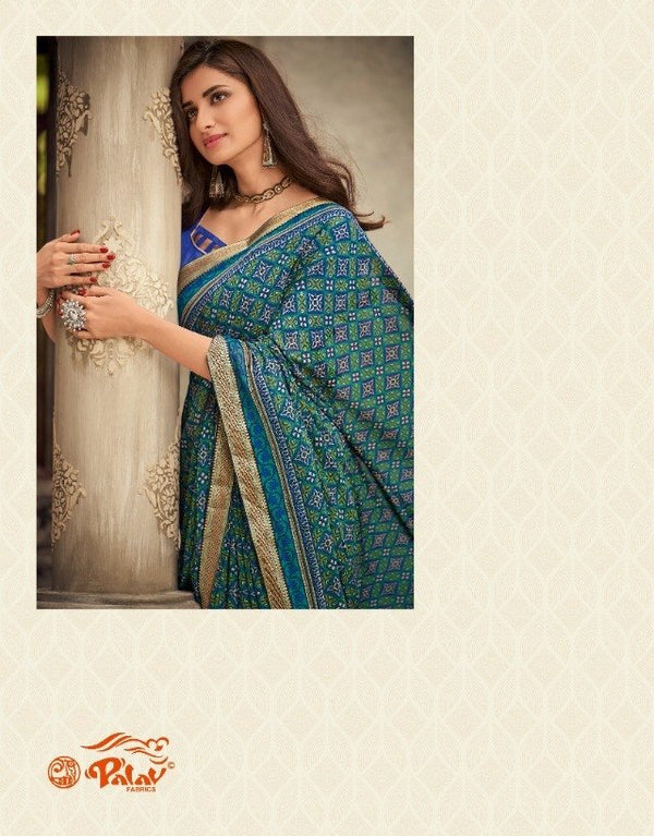 Palav Palav Collection P988 Blue Unique Fancy Fabric Saree