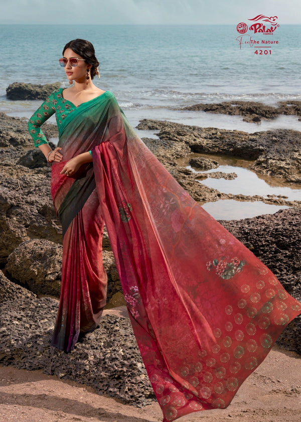 Palav Parna 27 P4201 Green Silk Saree