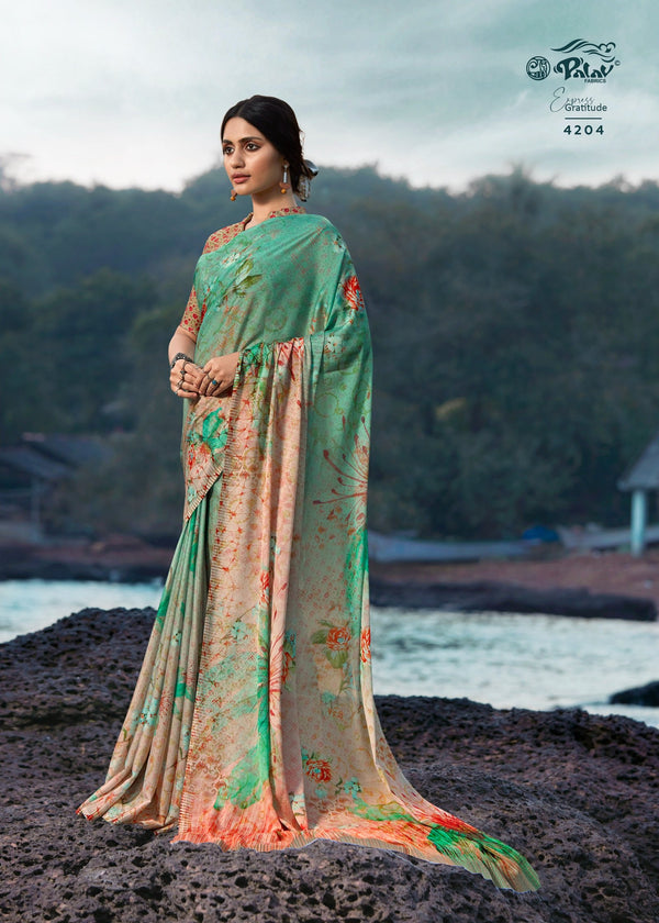 Palav Parna 27 P4204 Green Silk Saree