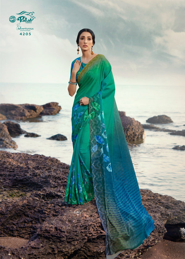 Palav Parna 27 P4205 Blue Silk Saree