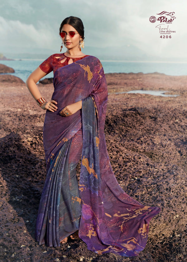 Palav Parna 27 P4206 Purple Silk Saree