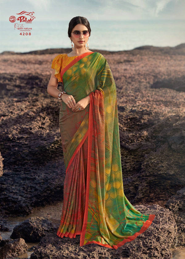 Palav Parna 27 P4208 Green Silk Saree