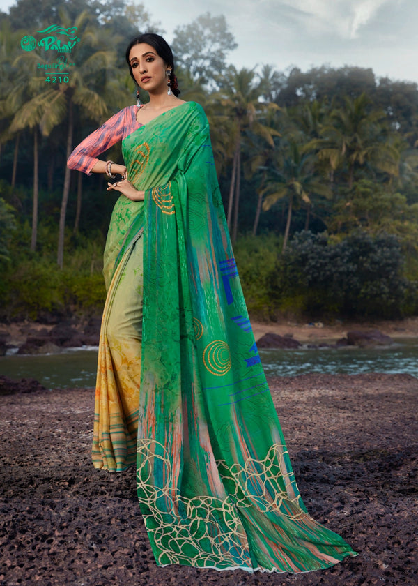 Palav Parna 27 P4210 Green Silk Saree