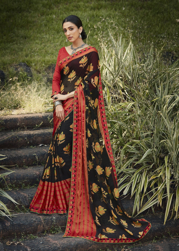 Palav Parna 29 P4404 Black Brasso Saree