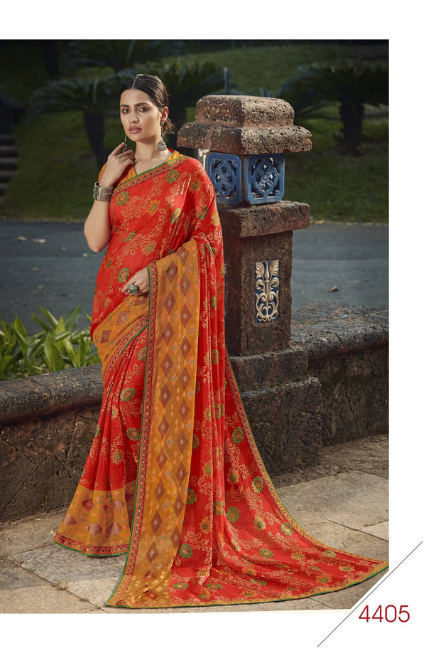 Palav Parna 29 P4405 Orange Brasso Saree