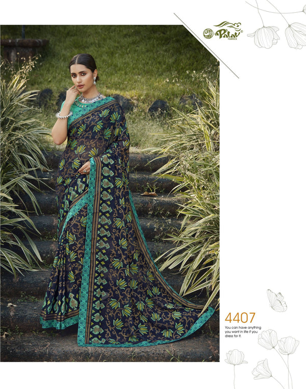 Palav Parna 29 P4407 Blue Brasso Saree