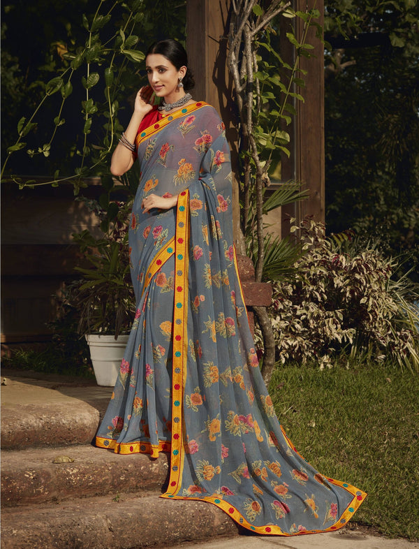 Palav Parna 29 P4409 Grey Brasso Saree