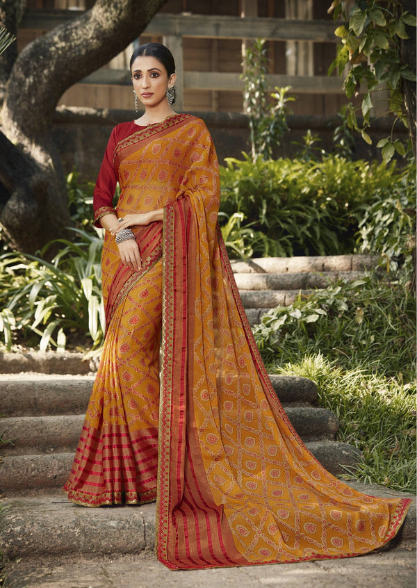 Palav Parna 29 P4410 Yellow Brasso Saree