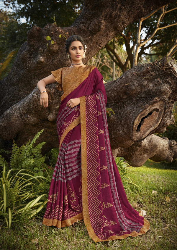 Palav Parna 30 P4502 Purple Georgette Saree