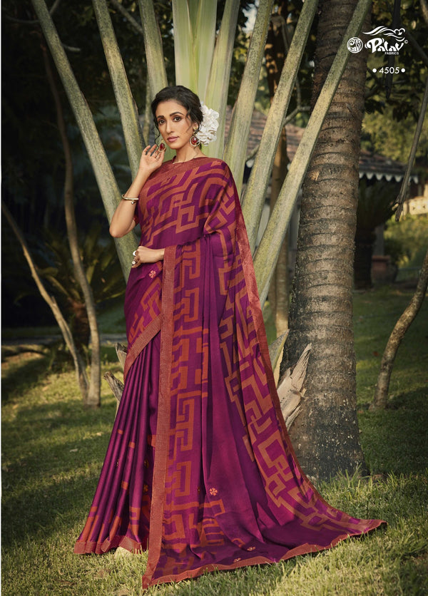 Palav Parna 30 P4505 Purple Georgette Saree